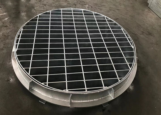 На открытом воздухе крышка люка металла скрежеща решетку 25*3mm круговую гальванизированную